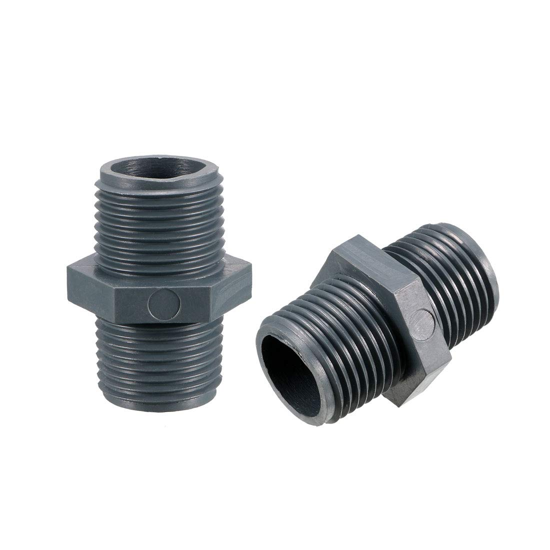 Photo 1 of Uxcell Fittings Connector G1/2 X G1/2 Male Thread Adapter Plastic Hex Nipple 5pcs