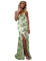 POMUYOO Sparkly Sequin Prom Dresses 2025 with Slit