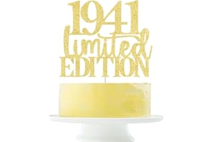 YETXEL Limited EDITION 1941 cake topper 84th birthday happy birthday cake topper men and women cheer 84 years old handmade gold glitter cake decoration (1941)