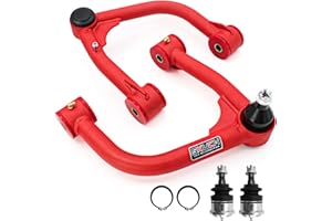 SKUCH 4X4 ACCESSORIES 2-4" Lift Front Upper Control Arms for 2007-2021 Toyota Tundra, 2008-2022 Toyota Sequoia, Tubular Suspension Arms, PU Bushing, 2 Replacement Ball Joints, Wrinkle Red