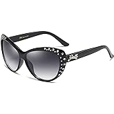 Giselle Cute Kids Retro Cat Eye Rhinestone Sunglasses for Teen Girls and Children Age 6-14