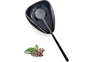 PFCTRJR Coffee Spoon Rest, Mini Coffee Spoon Holder, Small Ceramic Spoon Rest for Coffee Stirrers, Teaspoon, Bar Spoon, Coffee Bar Accessories, Coffee Station (Ture black+Black Spoon) (Ture black+black Spoon)