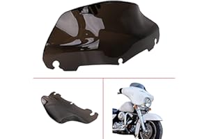 BUYINHOUSE 9" Smoked Black Dark Wave Windshield Windscreen Wind Splitter for harley Touring Electra Glide Street Glide 2014 2015 2016 2017 2018 2019 2020
