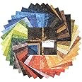 Bali Crackers 10" Layer Cake Squares - Hoffman 885 Watercolors Nature Hand-Dyed Batiks Multi-Color Fabric Bundle Quilter's Cotton Precuts (885BC-739-Nature)