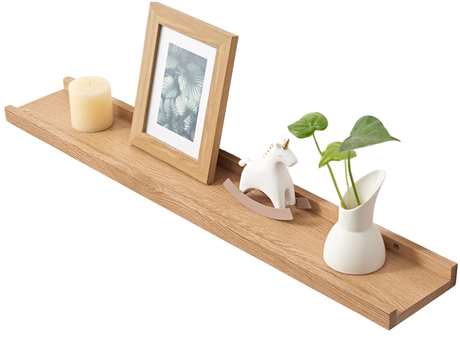 Gieanoo Floating Shelf, Solid Oak Timber Wood Picture Ledge Shelf 90cm Wall mounted Spice Rack with lip design Display Shelves For Living Room, Kitchen, Bedroom, Bathroom