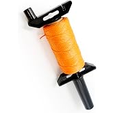 Mason Line String Reel 260FT, 390FT, 780FT, 1500FT, 2300FT, Durable Construction Twine for Laying Bricks, Blocks, Fences in Gardening, DIY &amp; Landscaping Projects (Orange, 262 Ft)