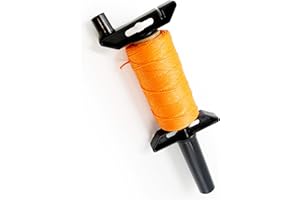 GOLDEN COCK Orange Mason Line String with Handle – 393ft, 1.3mm Thick Twisted Polypropylene – Durable Construction Twine for Laying Bricks, Blocks, Fences in Gardening, DIY & Landscaping Projects