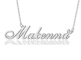 AOLO Makenna Heart Name Necklace Silver Stainless
