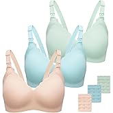 3 Pack Nursing Bras for Breastfeeding Seamless Maternity Bra Ultra Comfort Pregnancy Sleep Bralette for Women