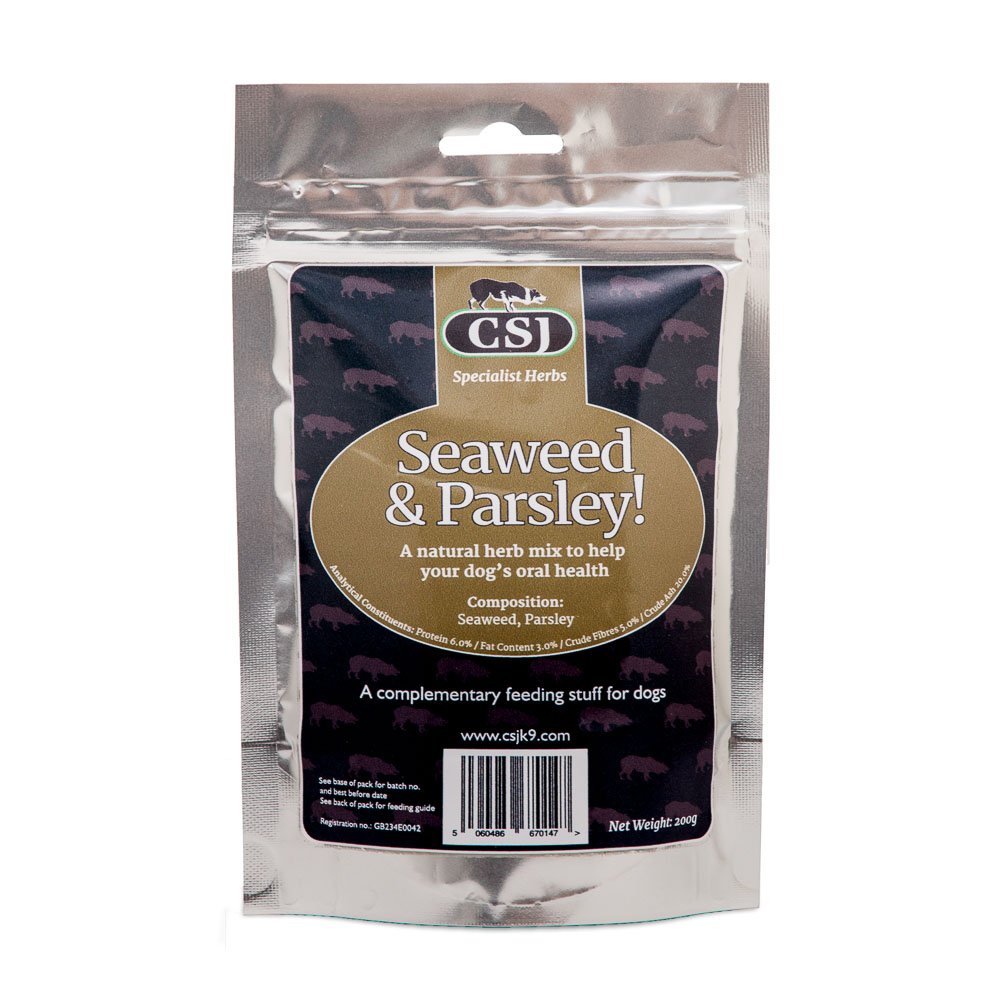CSJ Seaweed & Parsley A Herbal Blend To Help Dog Breath And Aid Oral Health (200g)