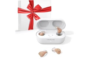 Vivtone Supermini Hearing Aids (Not Amplifiers), Rechargeable Digital Hearing Devices with 16-Channel Sound Processing for Superior Sound Quality, Auto-On/Off, Pair