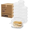 Karat 5.8inch Clear Plastic Hinged Clamshell Food Containers - Durable, Stackable, Crack-Resistant To-Go Boxes, Case of 500, FP-HC66PET-1C