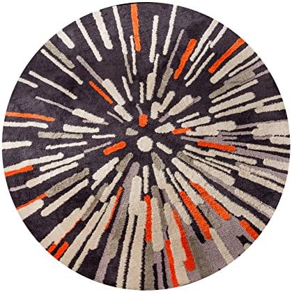European-style Simple Living Room Round Carpet/Bedroom Computer Chair Cushion/Home Bed Long-haired Non-slip Mat-A 120x120cm(47x47inch)