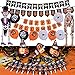 Halloween Party Decorations Cute Fun Party Supplies, All-in-One Pack Kids Theme Party Include Party Blowers, Eye Patch, Cardboard Hat, Balloon, Table Cloth, Banners Hanging Skeleton