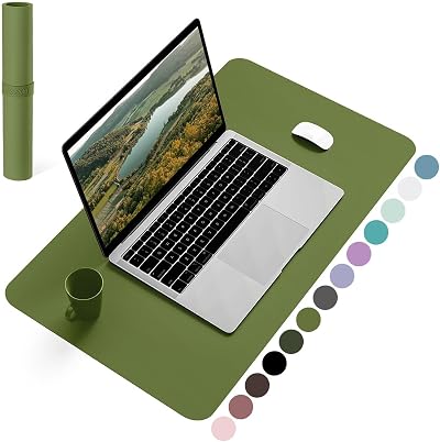 YSAGi Non-Slip Desk Pad 60x35 cm Grass Green Waterproof PVC Leather