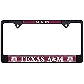 Elektroplate Officially Licensed – Texas A&M University Aggies Black Metal License Plate Frame with Logos affixed | Premium Metal Car Tag Holder | Weather-Proof Automotive Accessory