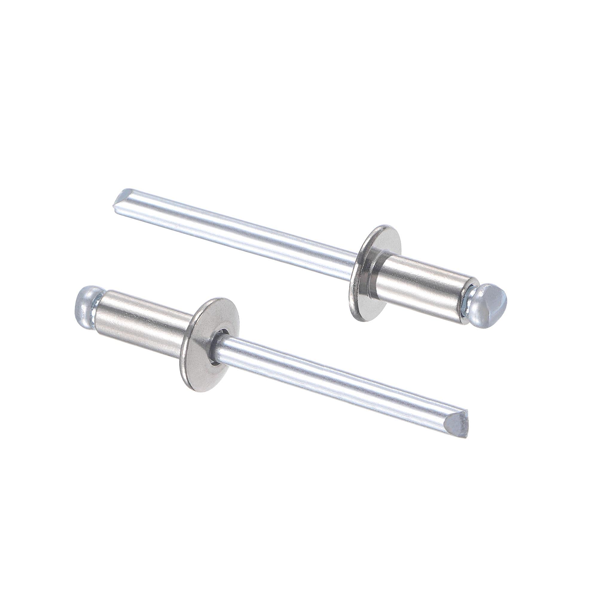 sourcing map Blind Rivets, 304 Stainless Steel Pull Rivets Core Decoration Rivets 5mm Diameter 10mm Grip Length Silver Tone, 25pcs