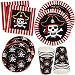 Pirate Party Supplies Tableware Set 24 9" Plates 24 7" Plate 24 9 Oz Cups 50 Luncheon Napkins For Pirate Crossbone Skull Bandana Kids Disposable Dinnerware Girl Boy Birthday Party Decor Gift Boutique primary