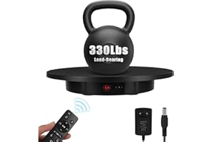 BOSGLADEK Motorized Rotating Display Stand, Remote Control Rotating Display Stand, 360 Degree Mute 330 Lbs Load Electric Rotating Platform for Photography Products, Live Video Show, Angle Speed, Wired