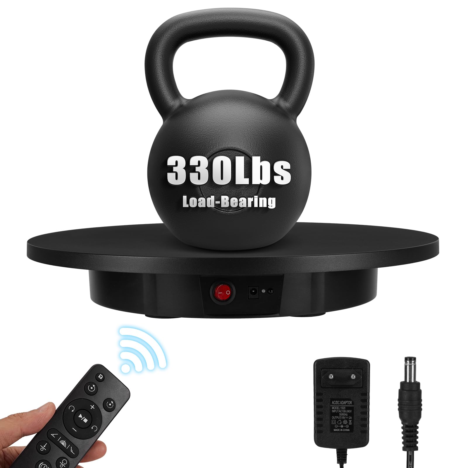 Photo 1 of Motorized Rotating Display Stand, Remote Control Rotating Display Stand, 360 Degree Mute 330 Lbs Load Electric Rotating Platform for Photography Products, Live Video Show, Angle Speed, Wired