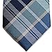 Retreez Modern Classic Plaid Check Styles Woven Microfiber Skinny Tie - Blue