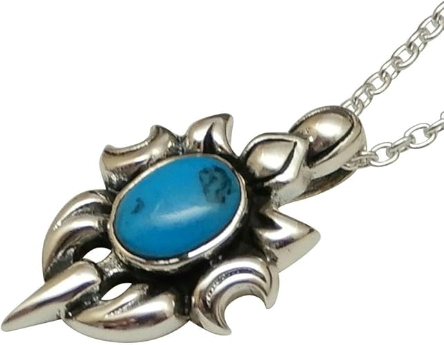 Amazon 大人かっこいい ターコイズ ネックレス シルバー925 シルバーネックレス メンズネックレス シルバーペンダント ターコイズあずきチェーン 40 ネックレス 通販