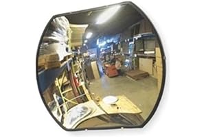 Vision Metalizers Outdoor Acrylic Rectangular Convex Mirror -Security Mirror for Retail Stores and Warehouses - Acrylic Mirror for Blind Spots - Ideal for Low Ceilings - 12’’ x 18’’