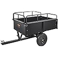 VEVOR ATV Trailer Heavy Duty Steel Dump Cart Tow Behind, 750 lbs 15 Cubic Feet, Garden Utility Trailer Yard Trailers with Removable Sides for Riding Lawn Mower Tractor