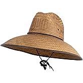 Solid Wing Men's Crushed Safari Straw Hat | Wide brim, straw, elastic sweatband, thick cool feel, spring summer wear, one size, hand wash only