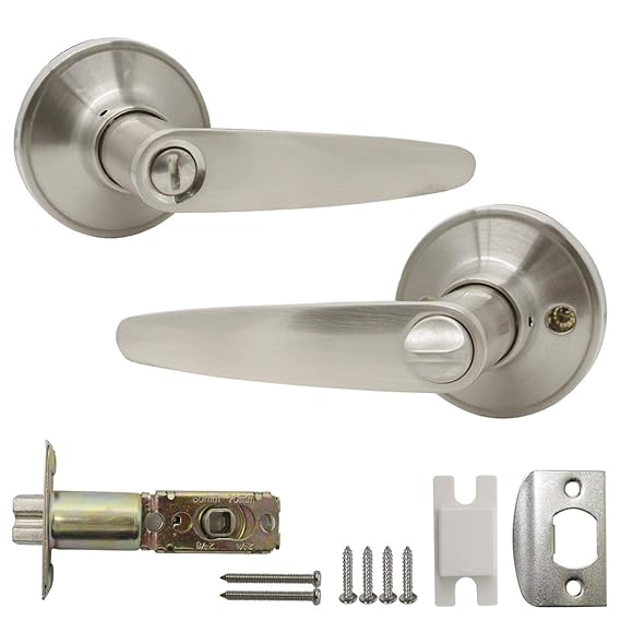 Probrico Stainless Steel Pair Lever Keyless Privacy Door Lock for