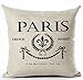 Andreannie Paris French Market No.12 Style Royal Sign Lily Cotton Linen Throw Pillow Case Cushion Cover Home Office Living Room Sofa Car Decorative Square 18 X 18 Inches