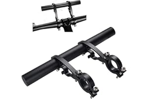 Bike Bicycle Double Handlebar Extender Extension,20 cm Aluminum alloy Super Long Bracket Accessories，For Bike Mounts,GPS Unit