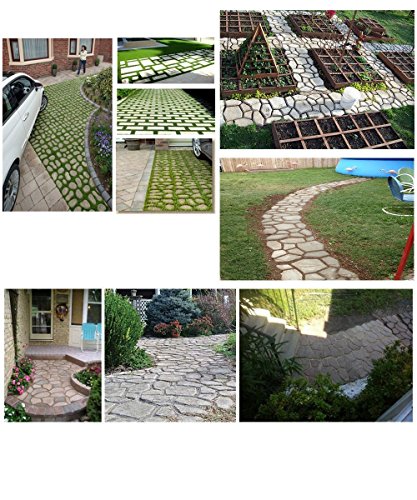 VIPITH New Upgrade Version 13 x 13 inch DIY Walk Maker Concrete Stepping Stone Mold Reusable Patio Path Mold Maker Garden Lawn Paving Stone Mold
