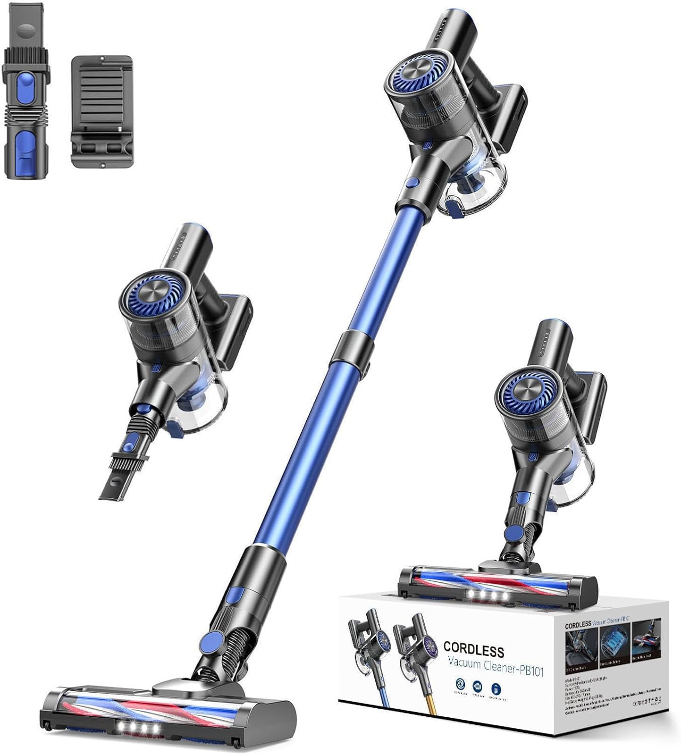 Photo 1 of Cordless Vacuum Cleaner, Vacuum Cleaner for Home with 80000 RPM High-Speed Brushless Motor, Up to 40 Mins Runtime, 2 Adjustable Suction, Anti-Tangle, Lightweight Stick Vacuum for Hard Floor (Azure)