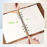 FYY A5 Leather 6 Ring Binder Notebook with Refill Sheets Brown view 5