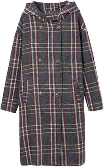 Amazon Gergeousチェスター コート メンズ ロングコート チェック柄 ゆったり ダッフルコート 紳士服 韓国ファッション カップル お揃い フード付き アウター コート ジャケット 通販