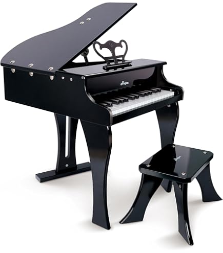Hape（ハペ） ミニグランドピアノ 白 ホワイト トイピアノ スツール付き Hape Deluxe Thirty Key White Grand Piano W/ Stool, Battery