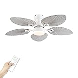 52inch Palm Leaf Ceiling Fans with Light Outdoor
