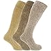 Mens Knee High Chunky Thermal Wool Boot Socks (Pack Of 3) (US 8-12) (Shades Of Dark Grey)