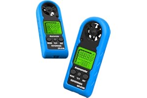 GOYERRNES Handheld Anemometer, Mini Digital Wind Speed Meter Gauge for Air Flow Velocity cfm Measuring Device, Wind Temperature Test for HVAC Outdoor Sailing Shooting Drone Flying 816B [2 PCS]
