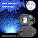 RGB LED Rock Lights Kit, Auto Power Plus 4 Pods Neon LED Light Bluetooth Controller, Timing, Flashing, Music Mode Waterproof Underglow RGB led Lights for Car Truck SUV ATV Boat Motorcycle