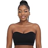 Zimcti Strapless Bras for Women Comfortable Non-Slip Silicone Bandeau Bra Seamless Tube to Bralette