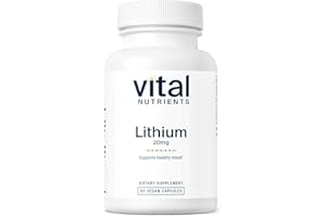 Vital Nutrients Lithium Orotate 20mg | Vegan Lithium Supplements for Memory, State of Mind, and Behavioral Health* | Gluten, Dairy, Soy Free | 90 Capsules