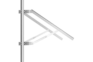 Newpowa Universal Solar Panel Double Arm with Support Pole and Wall Mount Bracket, 0-90° Tilt Angle, up to 400W/55.51" Width