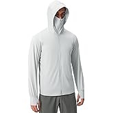 Locachy Men's UPF 50+ Sun Protection Jacket Hooded Lightweight Full Zip Long Sleeve Cooling Hiking Fishing Performance Shirts
