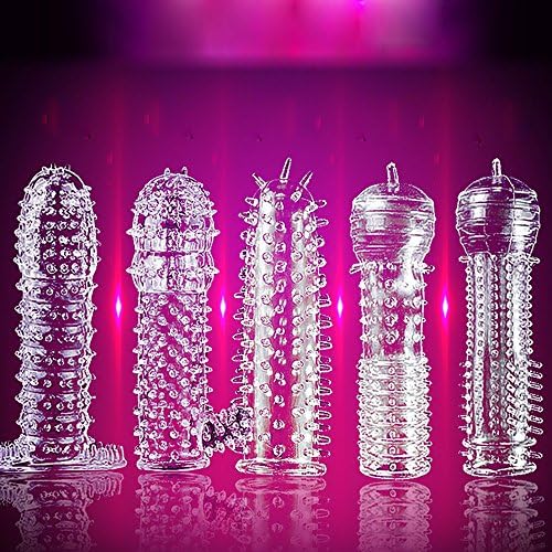 VESONI 5 Style Crystal Spike C-ondom Reusable Enlarged Long-lasting Ultra-thin Gpoint P-enis Cover Couples Experience Different O-rgasm S-ex Fun Adult S-ex Products Couple F-lirting Supplies(5Pcs/set)