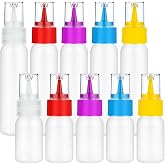 Lukdin 10 Pcs Squeeze Bottles &ndash; 30ml &amp; 60ml Plastic Icing Bottles for Cake, Cookie, Pastry, Frosting, Food Coloring, DIY, and Ice Cream Decoration
