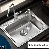 Qrity 110mm Stainless Steel PVC Sink Waste Basket Strainer Plug 1.5" Hole view 3