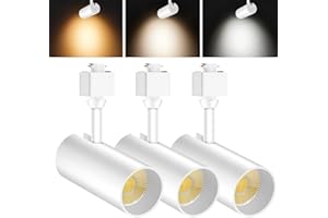 OTeedo 3-Color LED Track Lighting Heads,20W Dimmable H Type Track Lighting fixtures,3000K-4500K-6000K Adjustable Track Lights Ceiling Spotlight,for Living Room Art Accent Lighting(3 Pack White)