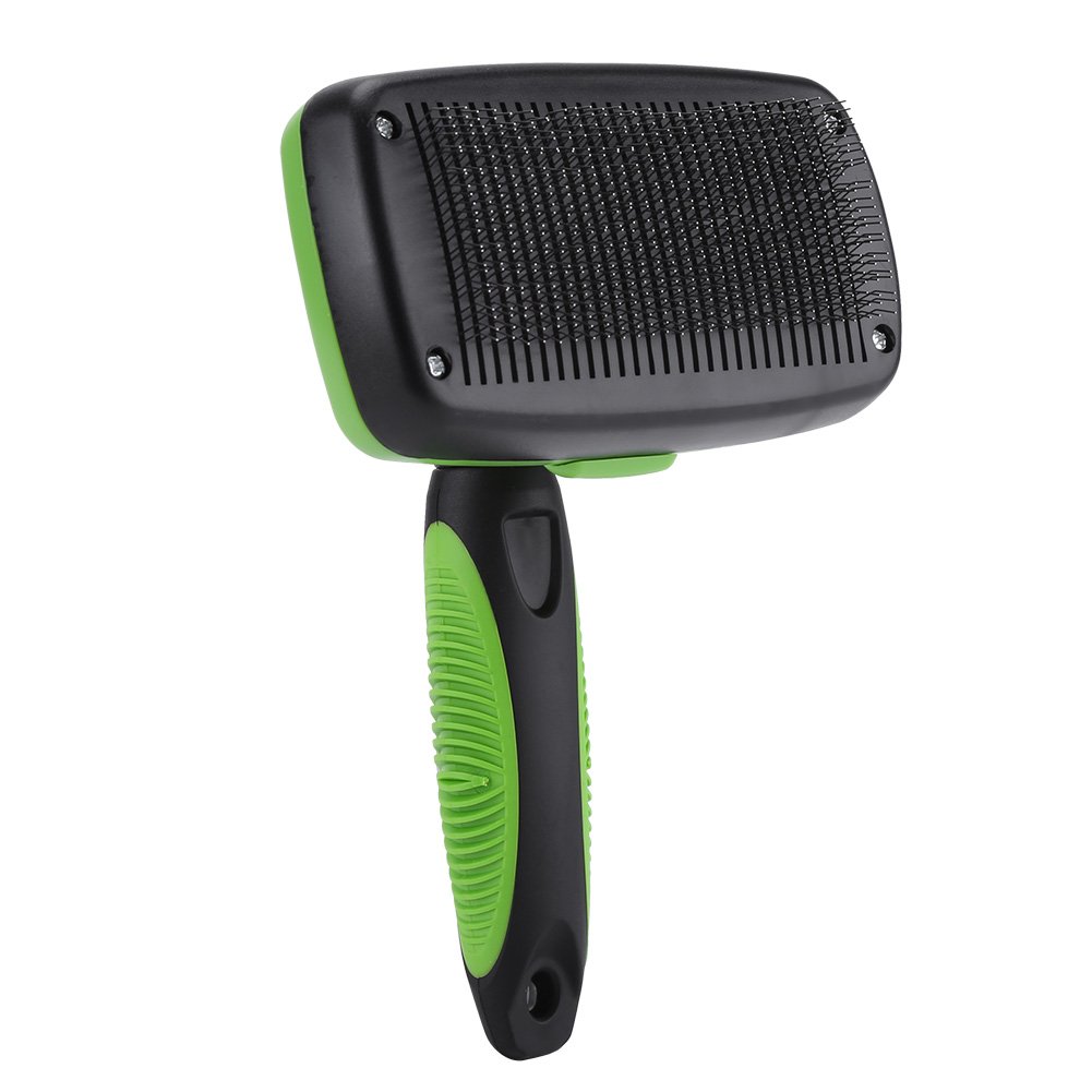 Pet Grooming Brush for Dogs and Cats - Slicker Brush with Steel Comb to Remove Loose Hair, Cleaning Tool Suitable for Small Medium Large Pets